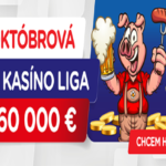 Októbrová edícia kasínovej ligy v kasíno eTIPOS.sk prináša dotáciu až 60 000 €