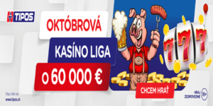 Októbrová edícia kasínovej ligy v kasíno eTIPOS.sk prináša dotáciu až 60 000 €