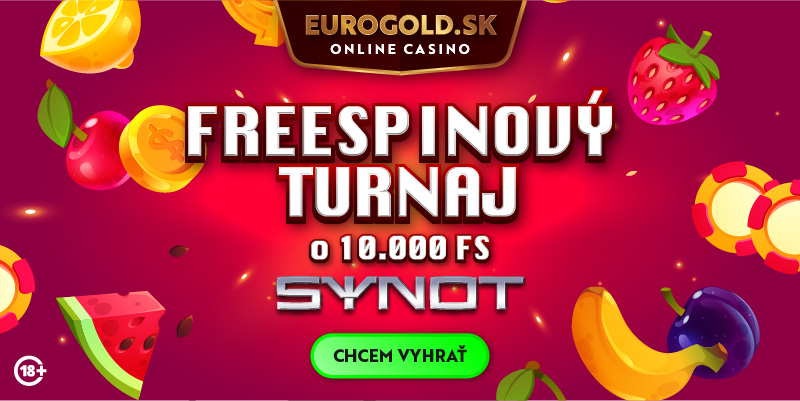 V hre 10 000 Synot free spinov: Skús Freespinový turnaj v Eurogold casino