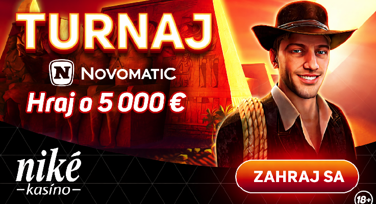 Len dnes! Skvelý Novomatic turnaj o 5000€ v kasíne Svet hier Niké