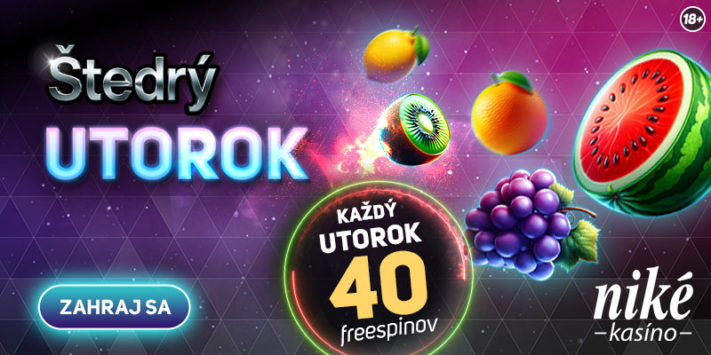 Štedrý utorok v Svet hier Niké so šancou na 40 free spinov