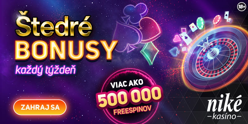 Svet hier Niké ponúka Štedré bonusy každý týždeň: A hrá sa o viac ako 500 000 freespinov