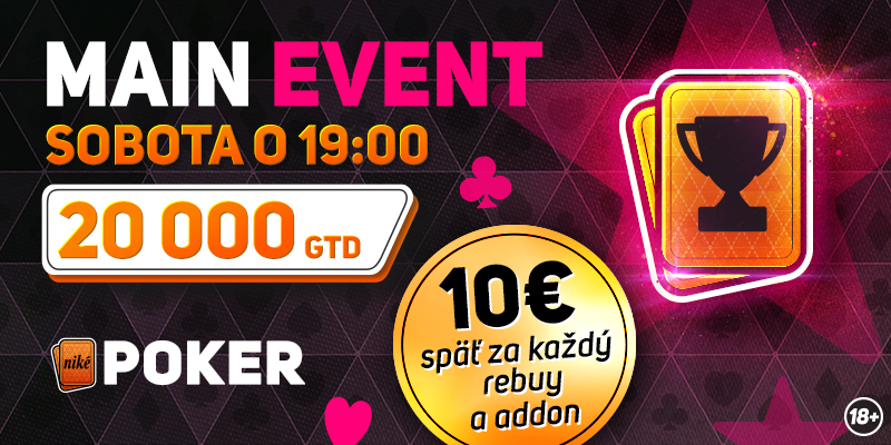 Svet hier Niké prináša pokrový víkend: Main Event turnaj o 20 000 € a Freeroll turnaj o 5 000 €