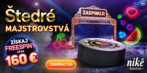 Uži si hokejové MS s akciou Štedré majstrovstvá a hraj v kasíne Svet hier Niké o free spiny v hodnote 160€