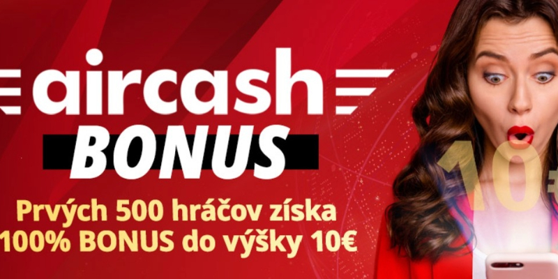 MONACObet prináša Aircash bonus: Prvých 500 hráčov môže získať 100 % bonus do výšky 10€