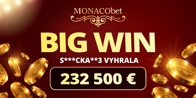 MONACObet kasíno hlási fantastický zásah! Šťastný výherca získal 232 500 € na hre Gates of Olympus